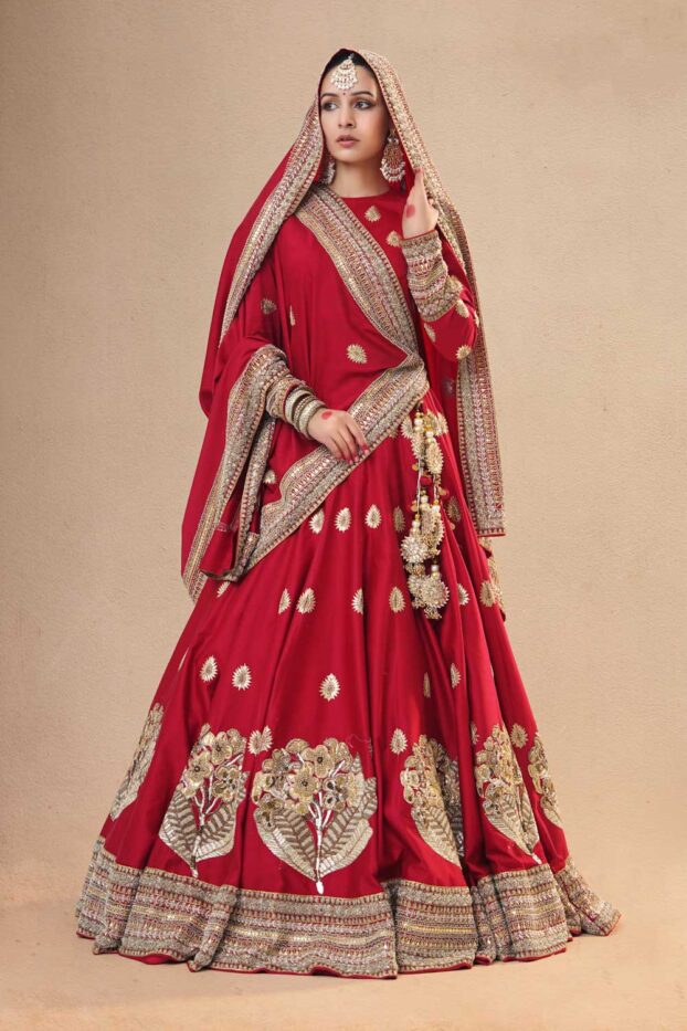 Gulbadan Red Bridal Lehenga