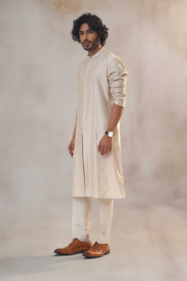 beige-chanderi-silk-open-kurta-set