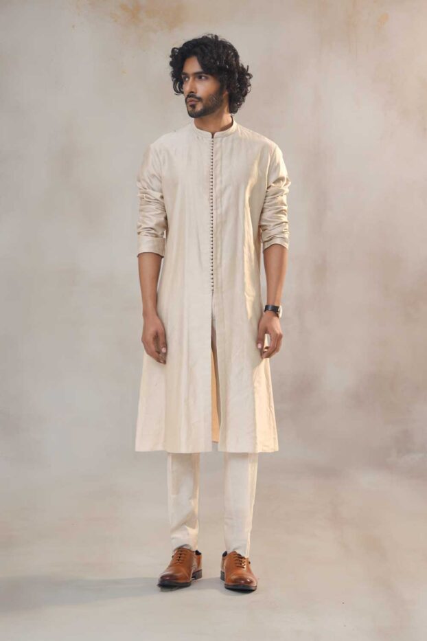 beige-chanderi-silk-open-kurta-set