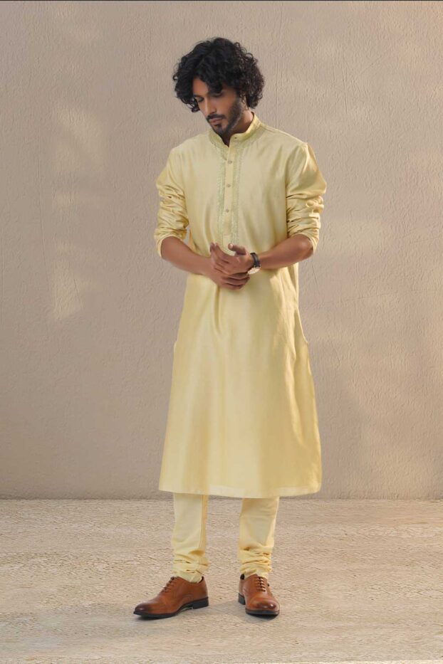 lemon-yellow-kurta-set