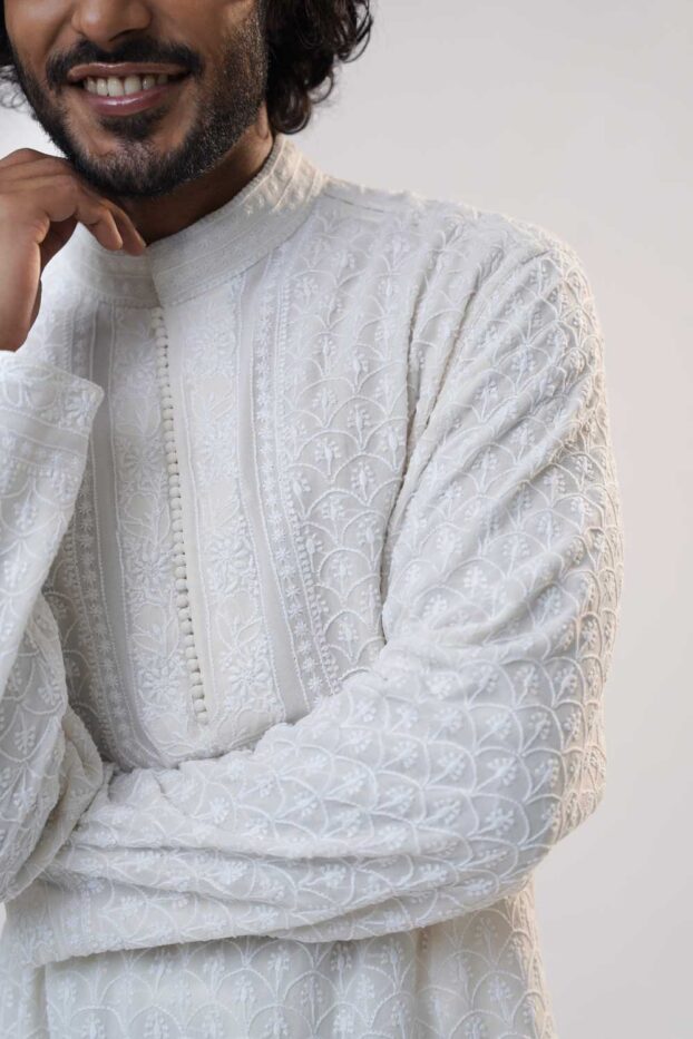 white-chikankari-embroidery-kurta