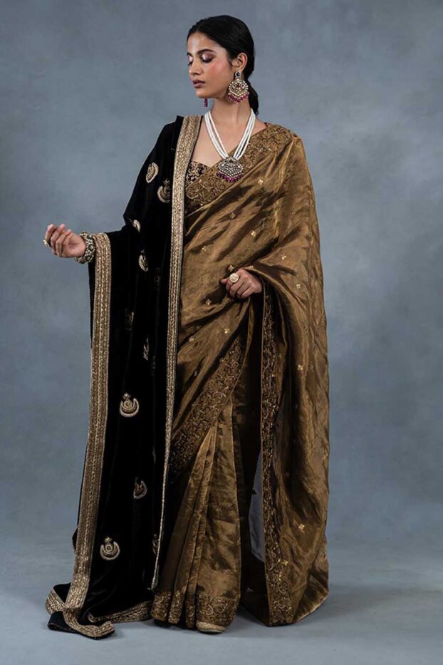 Chandbali Black Doshala Luxury Saree