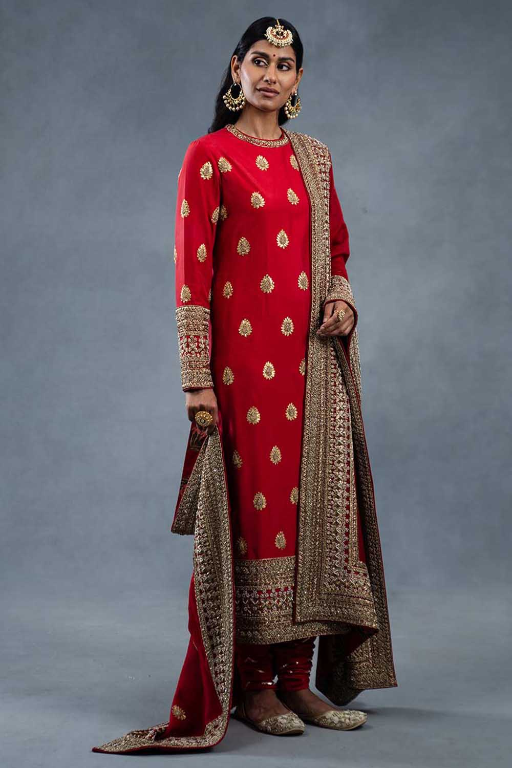 Mahreen Red Designer Kurta