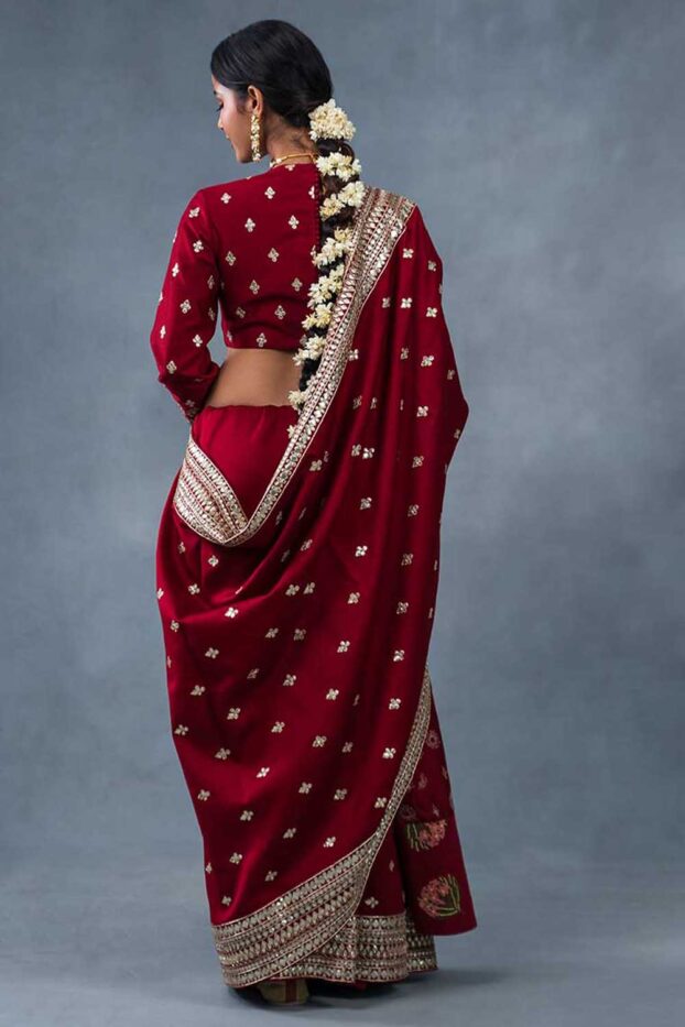 Noor E Sehar Red Party Wear Bridal Saree