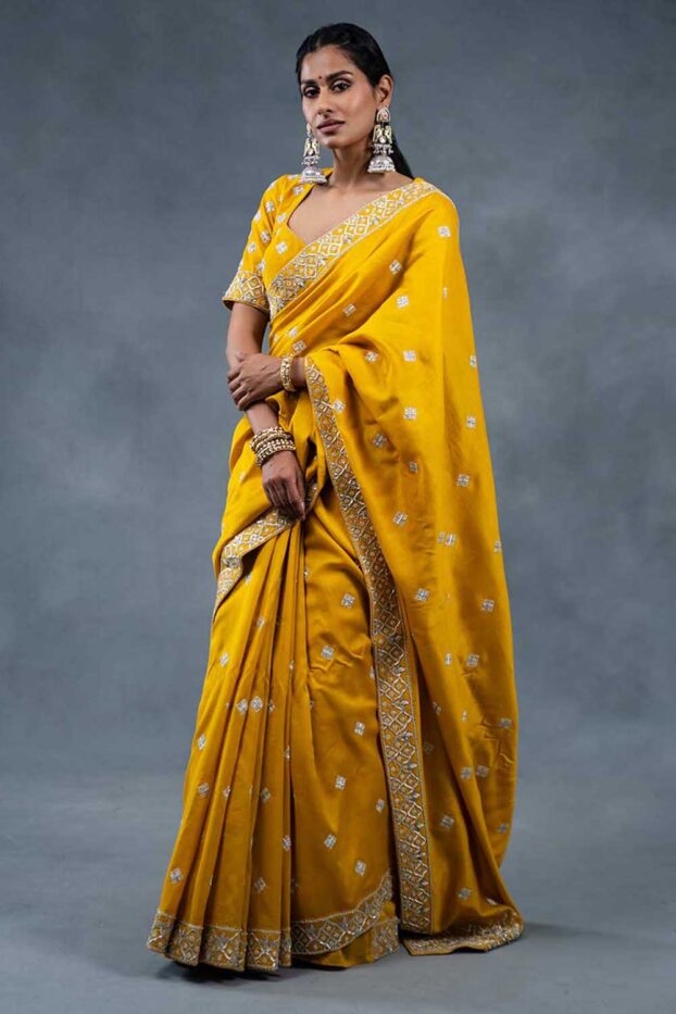 Noor E Shaam Mustard Exclusive Designer Saree