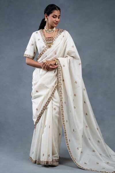 Noori Ivory Party Wear Saree