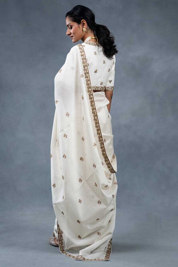 Noori Ivory Wedding Saree