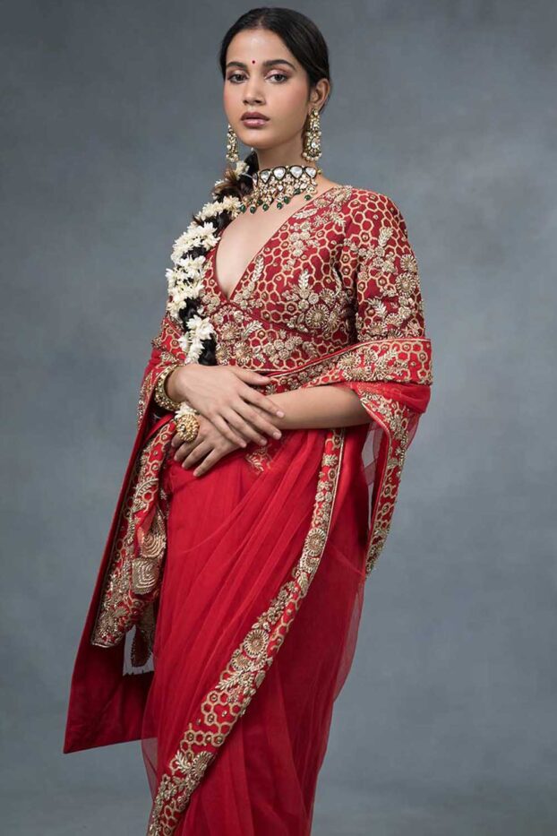 Sirat Red Festive Wedding Saree