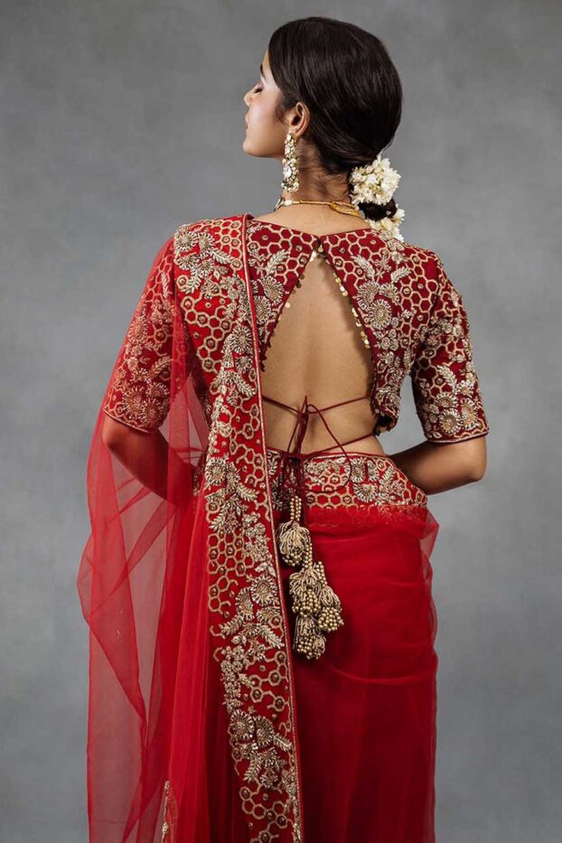 Sirat Red Party Wear Bridal Saree