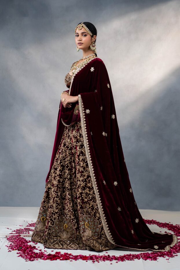 Mayuri Maroon exclusive designer lehenga