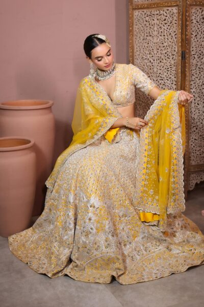 Noor E Shaam Raw Silk Lehenga Set